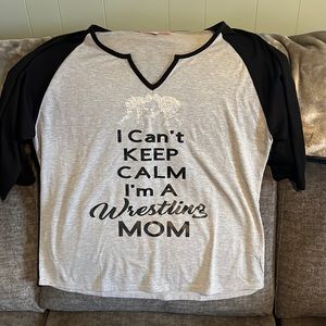 Women’s wrestling mom baseball style shirt